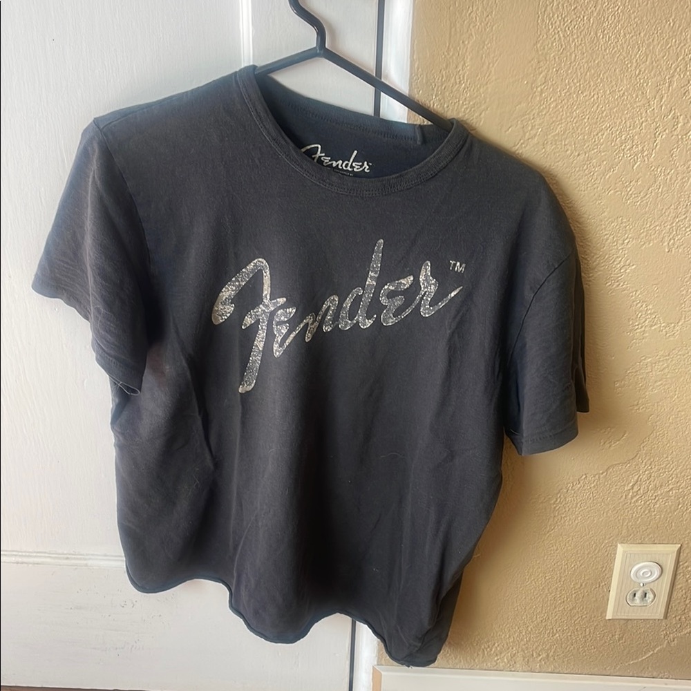 Fender Black Short Sleeve Tee Classic Crew Neck